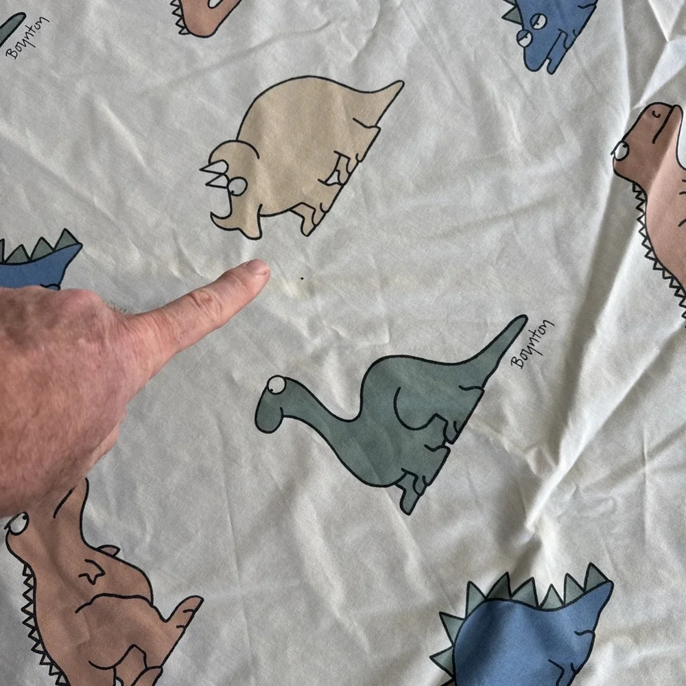 Vintage Sandra Boynton Twin Sheet Set‎ Dinosaur Print Bedding Martex Fabric 80s